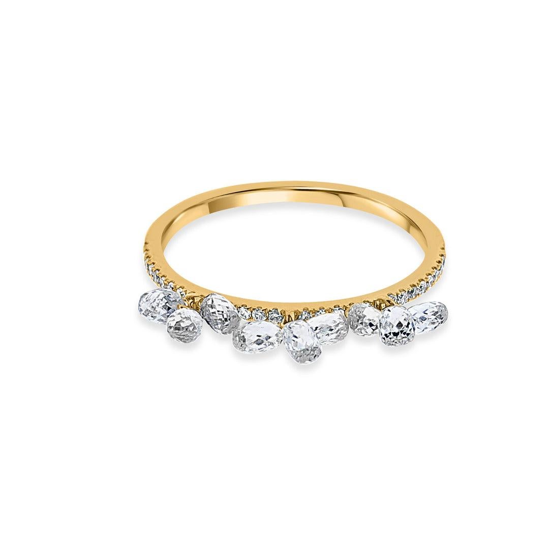 PANIM 18k White Gold Diamond Briolette Dangling Ring For Sale 12