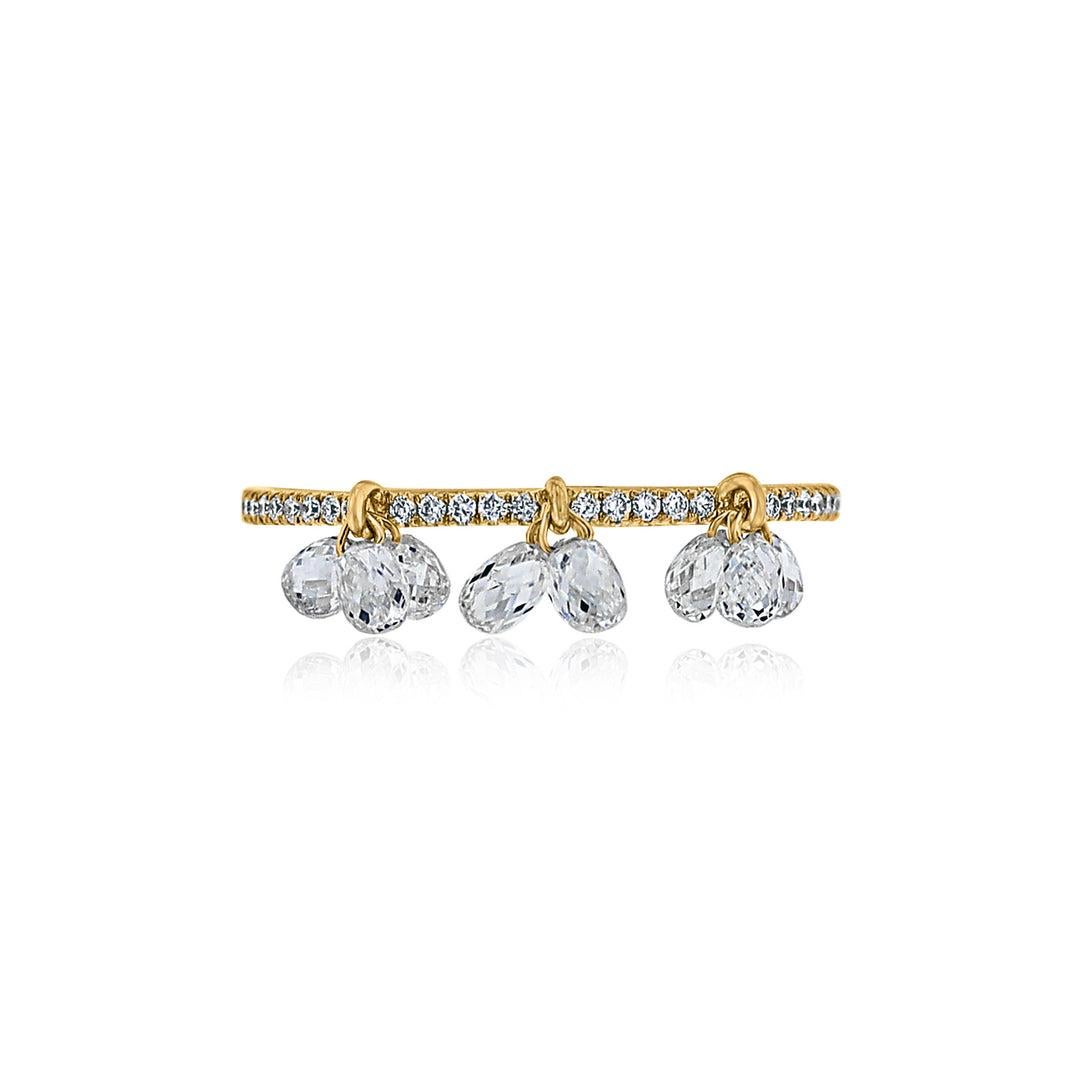 PANIM 18k White Gold Diamond Briolette Dangling Ring For Sale 13