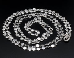 PANIM 18k White Gold Diamond Rosecut Long Necklace