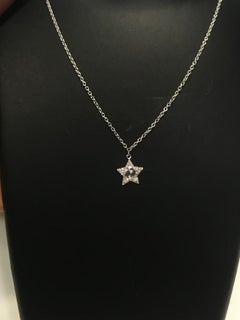 PANIM 18K White Gold Diamond Rosecut Star Necklace