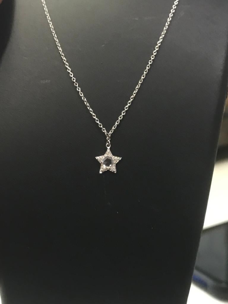 PANIM 18K White Gold Diamond Rosecut Star Necklace In New Condition For Sale In Tsim Sha Tsui, Hong Kong