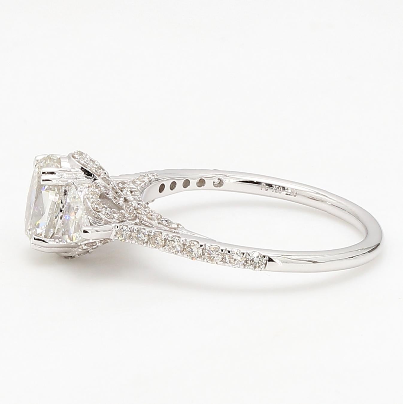 Old Mine Cut PANIM 18k White Gold European Old Cut Diamond Engagement Ring For Sale