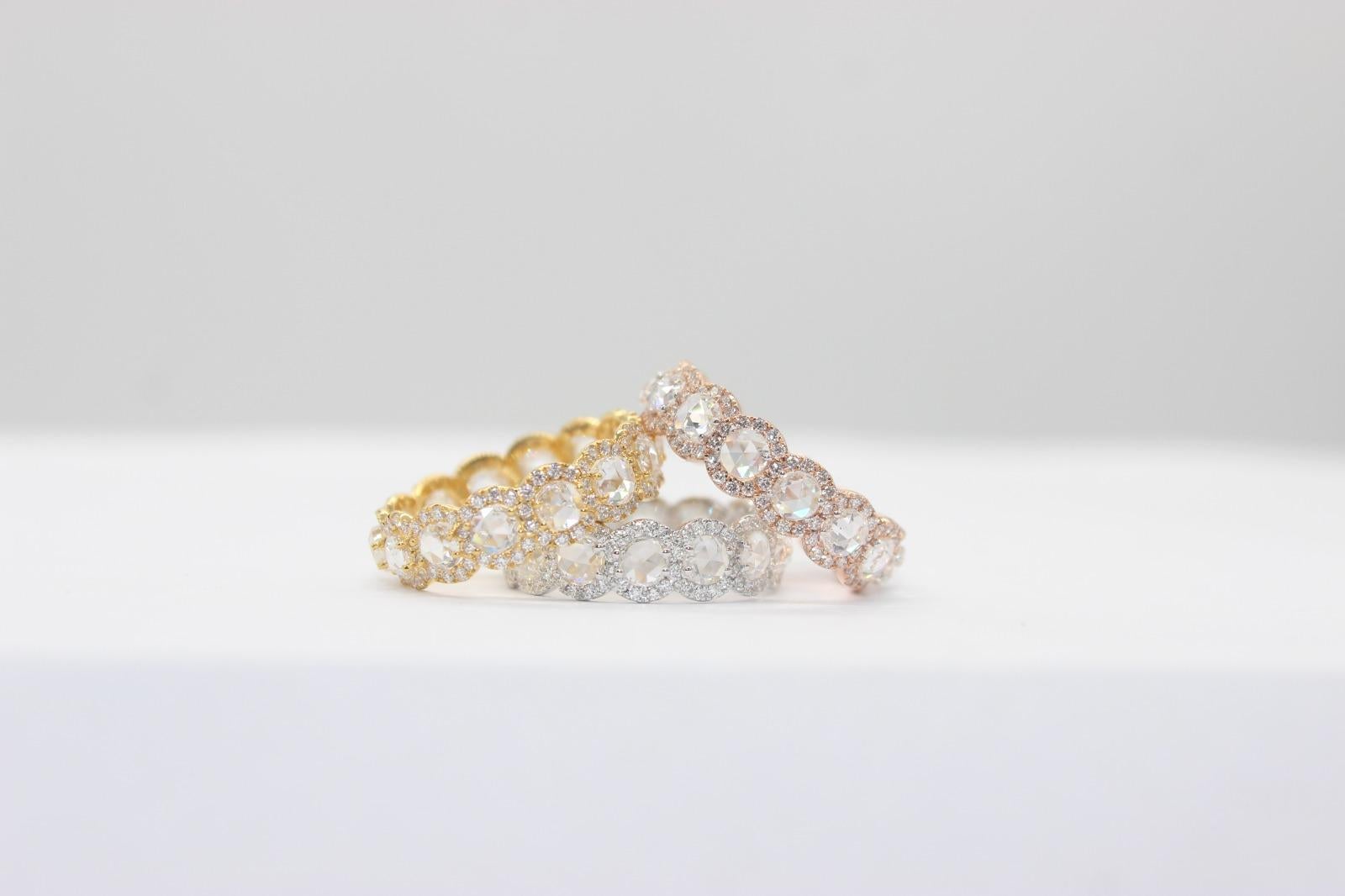PANIM Eternity-Ring aus 18 Karat Weißgold mit rundem Diamanten im Rosenschliff Damen im Angebot