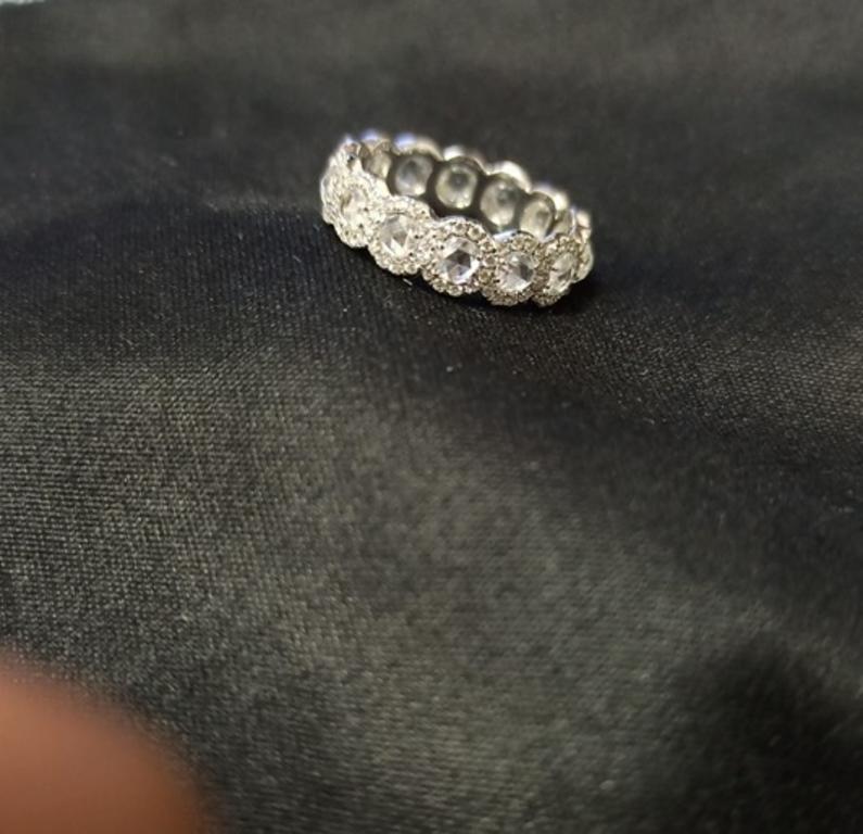 PANIM Eternity-Ring aus 18 Karat Weißgold mit rundem Diamanten im Rosenschliff im Angebot 1