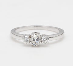 PANIM 18k White Gold Three Piece Old Mine Cut Ring