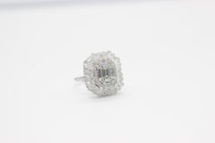 PANIM 18k White Gold White Briolette and Illusion Diamond Cocktail Ring