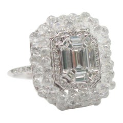 PANIM Bague cocktail en or blanc 18 carats avec briolette et diamants d'illusion