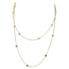 PANIM Halskette aus 18 Karat Gelbgold mit 2 Karat Diamanten im Rosenschliff