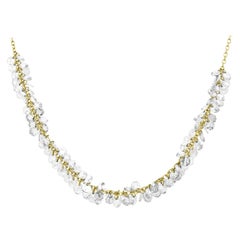 PANIM 18K Yellow Gold Diamond Rosecut Fringe Dangling Necklace