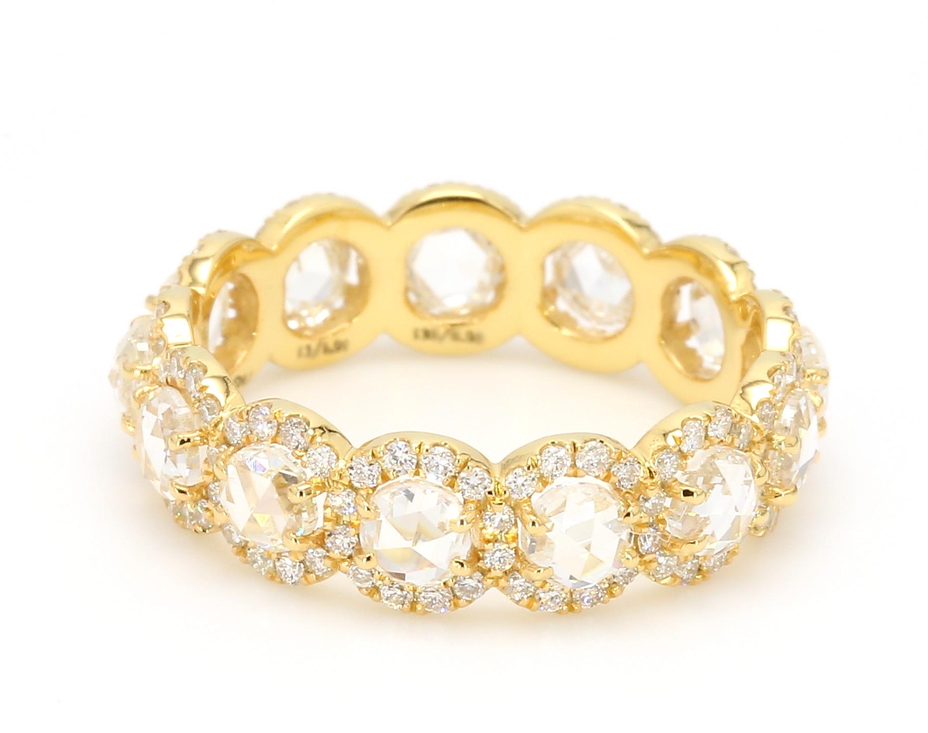 PANIM 18k Yellow Gold Round Rosecut Diamond Eternity Ring

This lovely Panim eternity ring is made of 18k yellow gold and showcases the graceful simplicity of dazzling round rosecut diamonds & round brilliant diamonds set in a traditional, standard