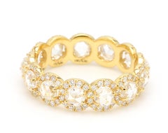 PANIM 18k Yellow Gold Round Rosecut Diamond Eternity Ring