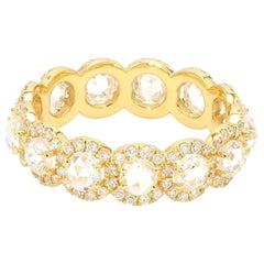 PANIM 18k Yellow Gold Round Rosecut Diamond Eternity Ring