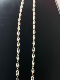 Panim 19.87 Carats Diamond Briolette Chain Necklace in 18k Yellow Gold