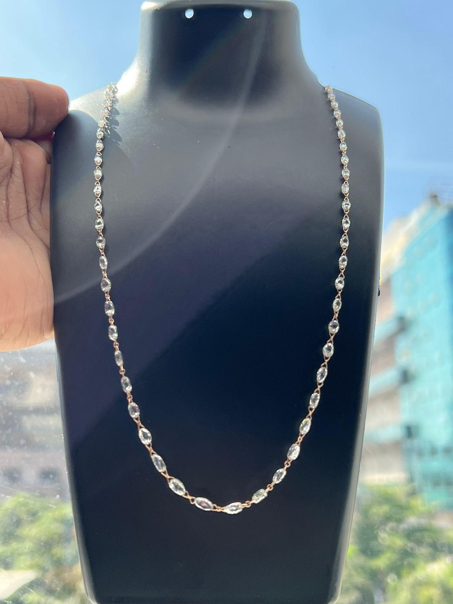 Panim 19.87 Carats Diamond Briolette Chain Necklace in 18k Yellow Gold In New Condition For Sale In Tsim Sha Tsui, Hong Kong