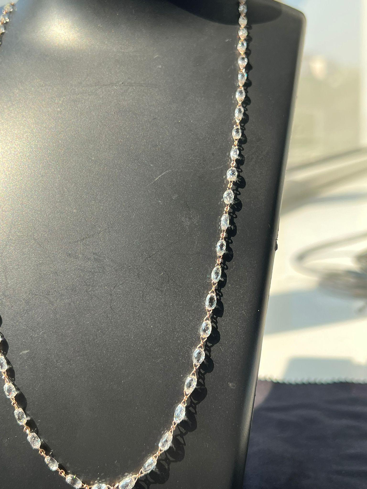 Panim: 18 Karat Gelbgold Halskette mit Diamant-Briolette im Angebot 3