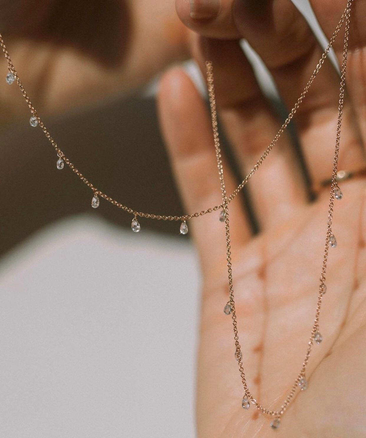 Modern PANIM 1Carat Mille Etoiles Necklace with 10 Dangling Diamond in 18Karat RoseGold For Sale