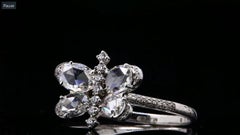 PANIM 1 Karat Butterfly Rosecut Diamantring aus 18 Karat Weißgold