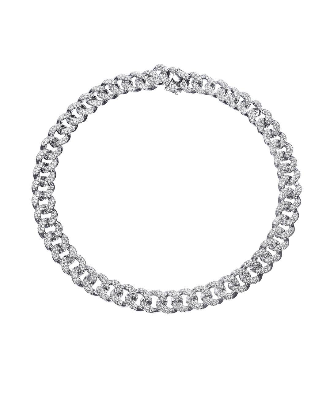 PANIM 20 Carat Pave set Diamond 18K White Gold Cuban Necklace

Wearing a diamond Cuban chain is a great way to elevate your style and make a statement. A diamond Cuban chain can be worn on its own as a statement piece, or layered with other
