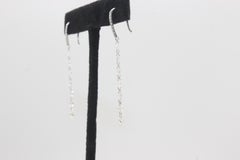 PANIM Boucles d'oreilles linéaires en or blanc 18 carats avec diamants taille rose et briolette de 2,01 carats