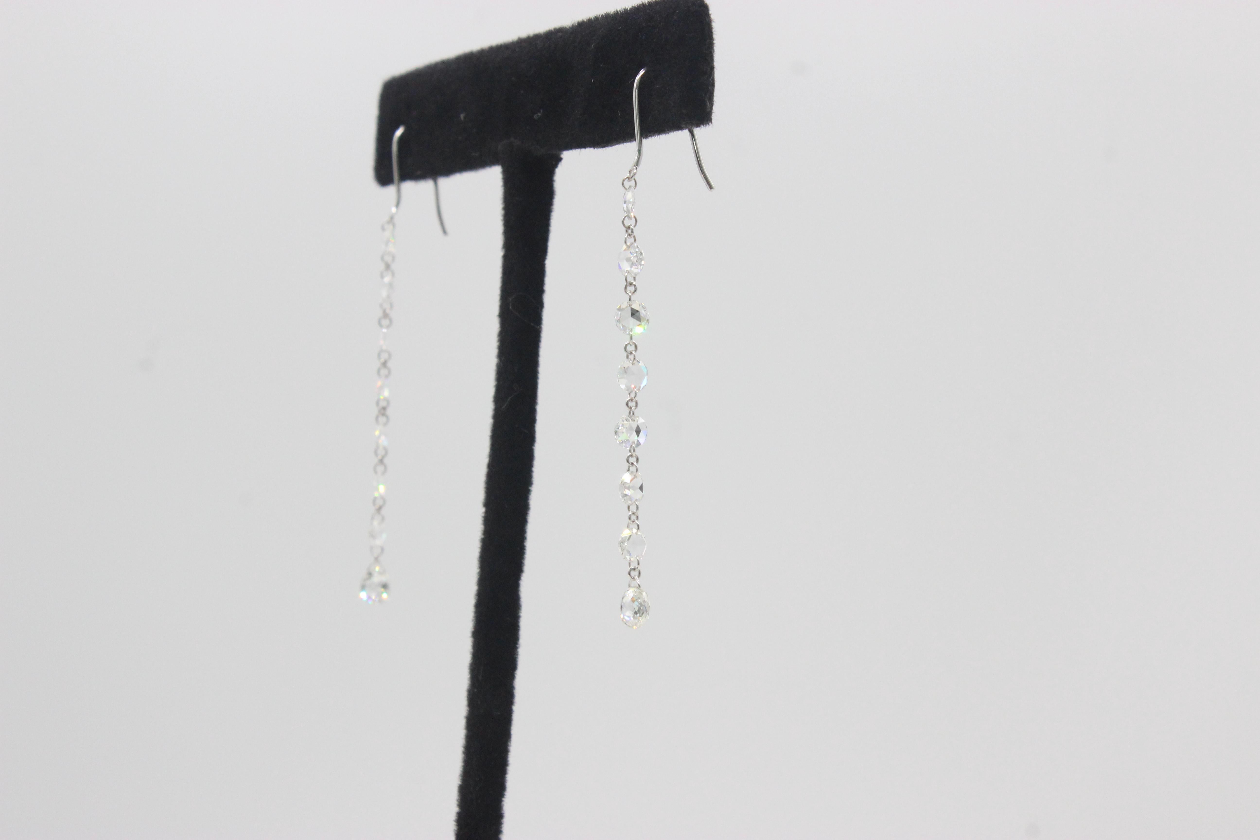 PANIM 2.05 Carat Diamond Rosecut & Briolette 18k White Gold Mono Earrings

Simple Earrings which can be worn everyday to work as well as for casual events.

Gold Grams : 0.47 gms
Diamond Carats : 2.05 cts

The earrings is 5cms long dangling Line
