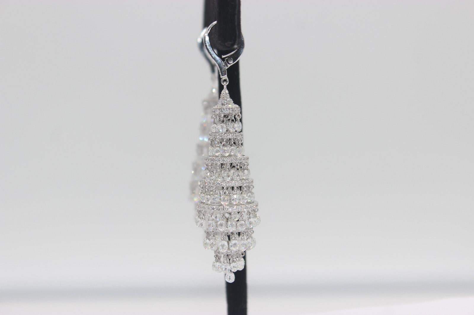 PANIM 24,06 Karat Diamant- Briolette-Kronleuchter-Ohrring aus 18 Karat Weißgold 5