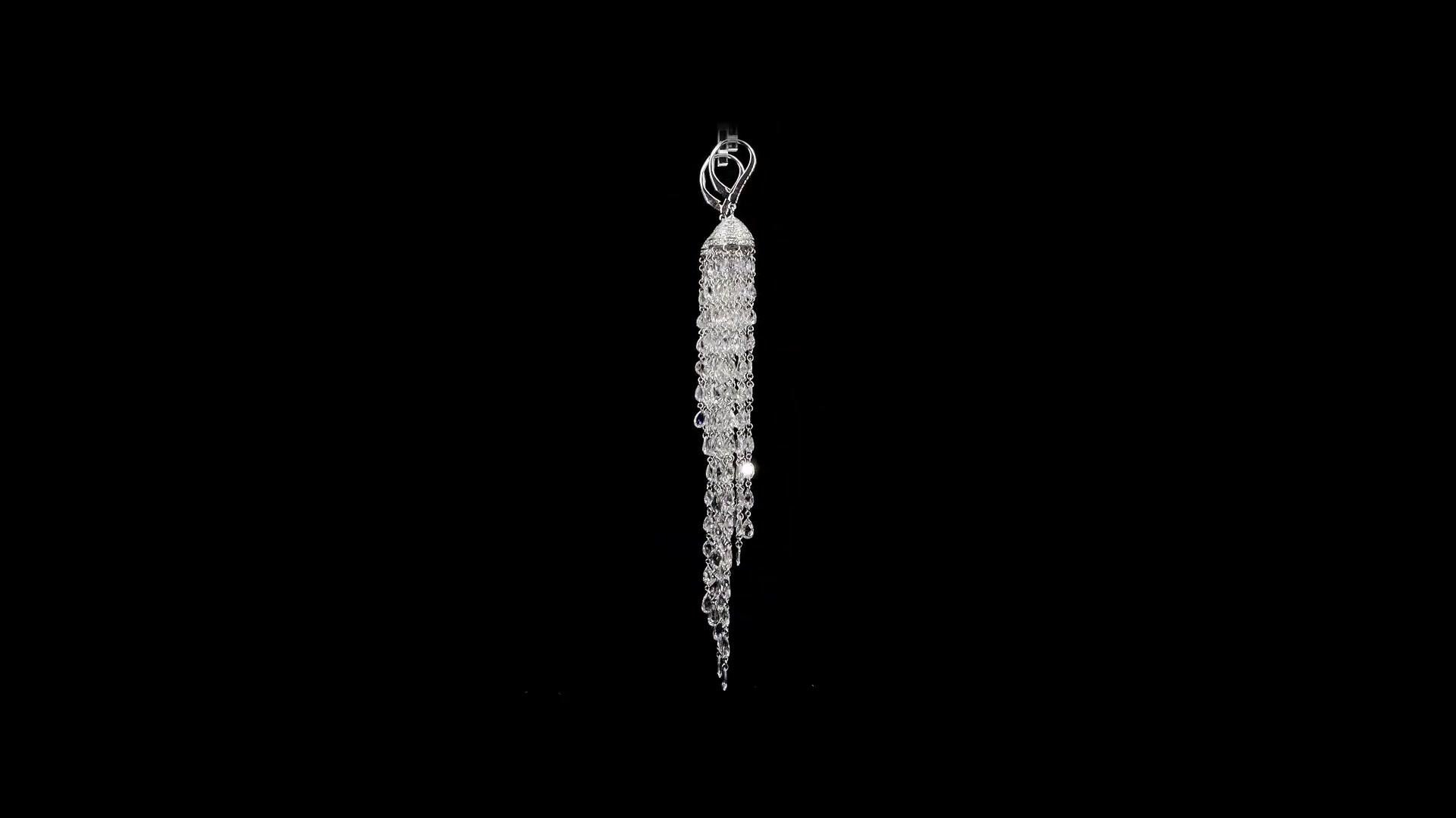 Moderno PANIM 24,31 Carati in oro bianco 18K Orecchini con diamanti a rosetta in vendita