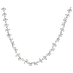 PANIM Collier à briolettes à fleurs de 26,45 carats en or blanc