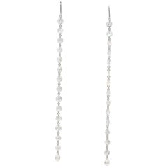 PANIM 2.77 Carat Rosecut & Briolette Diamond White Gold Drop Earrings