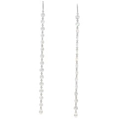 Pendants d'oreilles en or blanc avec diamants en rosace et en briolette de 2,77 carats PANIM