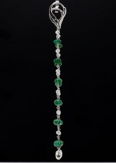 PANIM Pendientes de gota de diamantes blancos de 2,98 quilates en oro blanco de 18 quilates