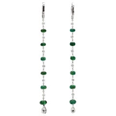 PANIM 2.98 Carat White Diamond Beads Drop Earrings in 18 Karat White Gold