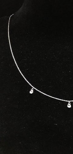 PANIM 3 Dancing Diamond Briolettes 18K White Gold Mille Etoiles Necklace