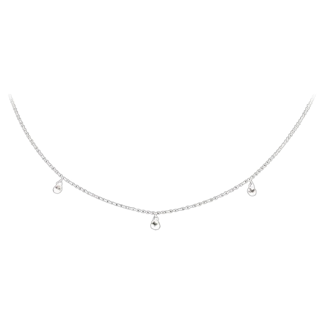 PANIM 3 Dancing Diamond Briolettes 18K White Gold Mille Etoiles Necklace For Sale