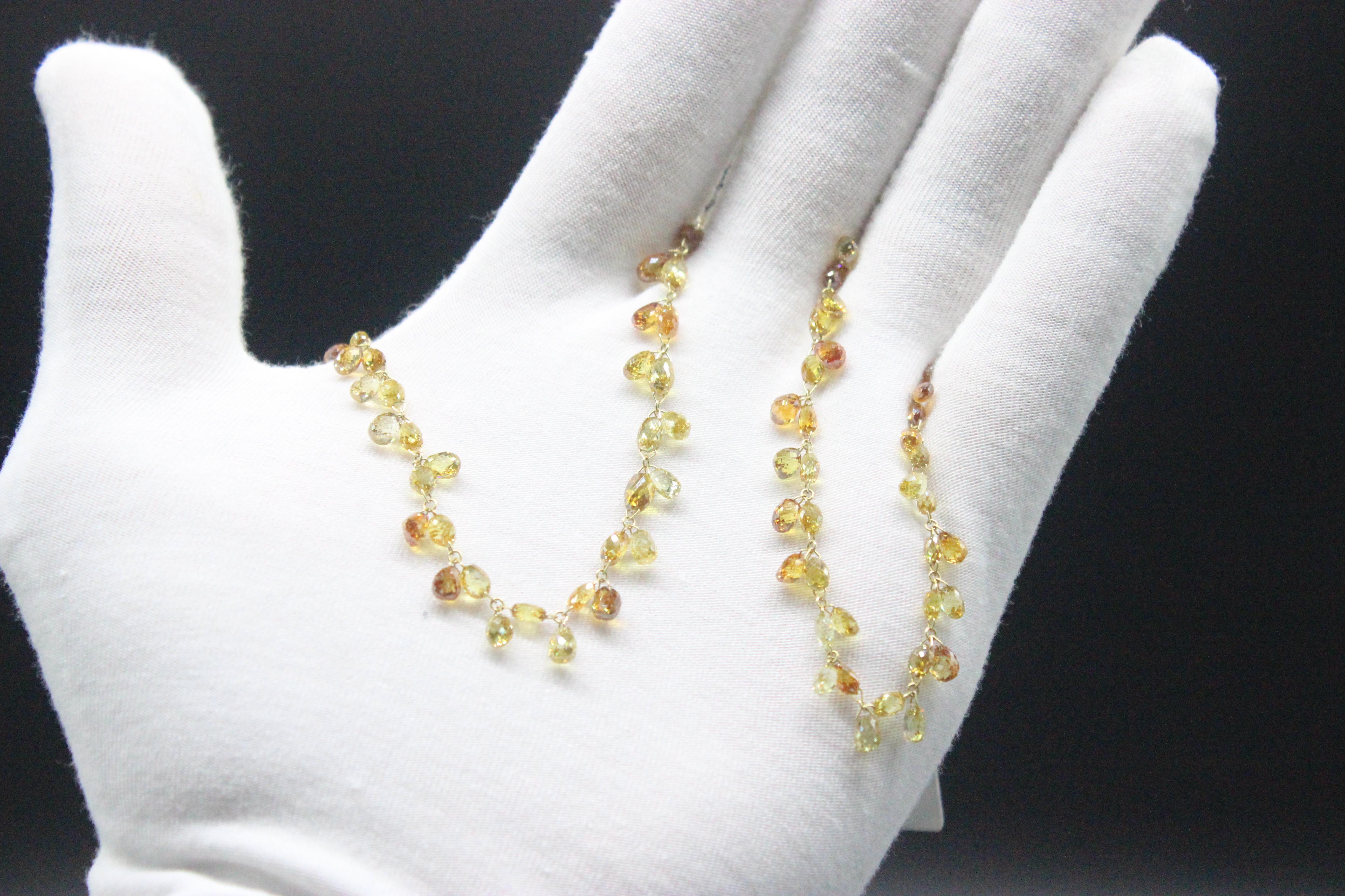 PANIM  34.20 Carat Natural Fancy Color Diamond Floral Choker Link Necklace

A mixture of natural golden yellow to orangy yellow to canary yellow specially hand cut by our master craftsmen, the Floral Link Diamond Chain Necklace is the sister to the
