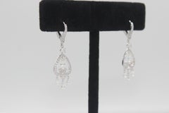 Boucles d'oreilles PANIM 3.51 Carat Diamond Briolette & Roundell en or blanc 18K