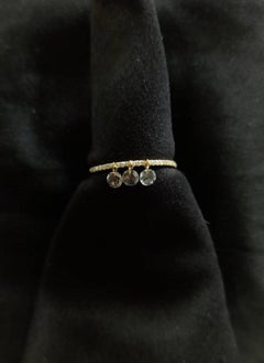 PANIM 3PC Rosecut Diamond Band Ring in 18 Karat White Gold