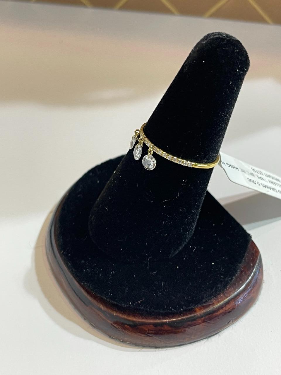 Women's PANIM 3PC Rosecut Diamond Band Ring in 18 Karat White Gold For Sale