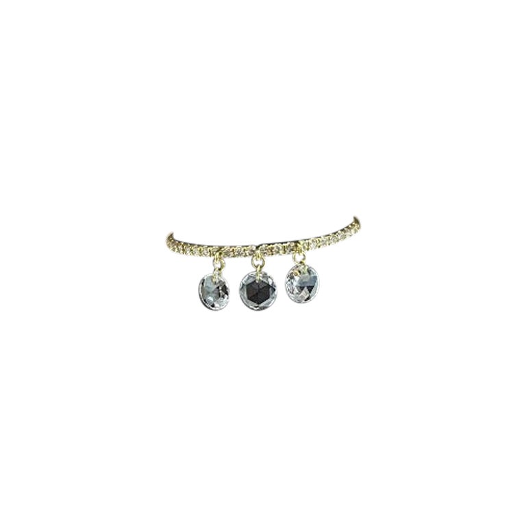 PANIM 3PC Anillo de Diamantes Rosecut en Oro Blanco de 18 Kilates en venta