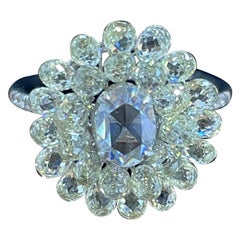 PANIM Bague Briolette et Ovale en or blanc 18 carats 4,16 carats