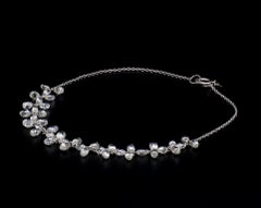 Panim 4.64 Carats 18k White Gold Diamond Briolette Floral Bracelet