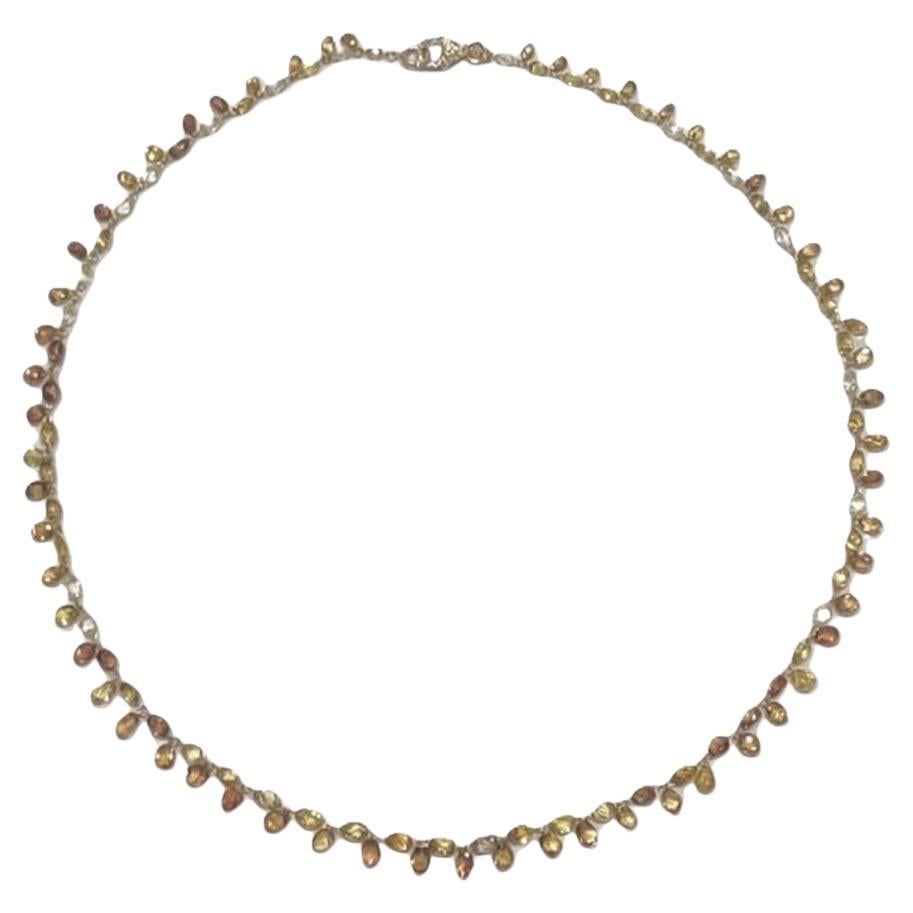 PANIM 48.01 Carat Natural Fancy Color Diamond Floral Choker Link Necklace
