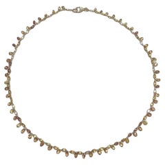 PANIM 48.01 Carat Natural Fancy Color Diamond Floral Choker Link Necklace