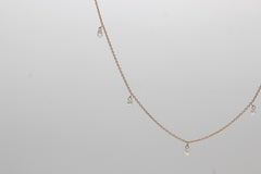 PANIM 5 Dancing Diamond Briolettes 18K Rose Gold Mille Etoiles Necklace