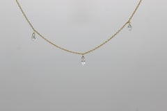 PANIM 5 Dancing Diamond Briolettes 18K Yellow Gold Mille Etoiles Necklace