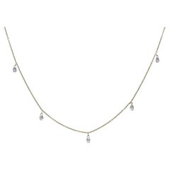 PANIM 5 Dancing Diamond Briolettes 18K Yellow Gold Mille Etoiles Necklace