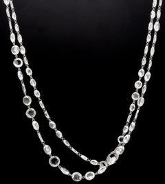 Panim 56.60 Rose Cut Diamond 18k White Gold Long Necklace