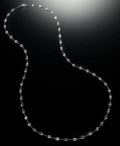 PANIM 5.72 Carats Diamond Briolette Link 18K White Gold Necklace