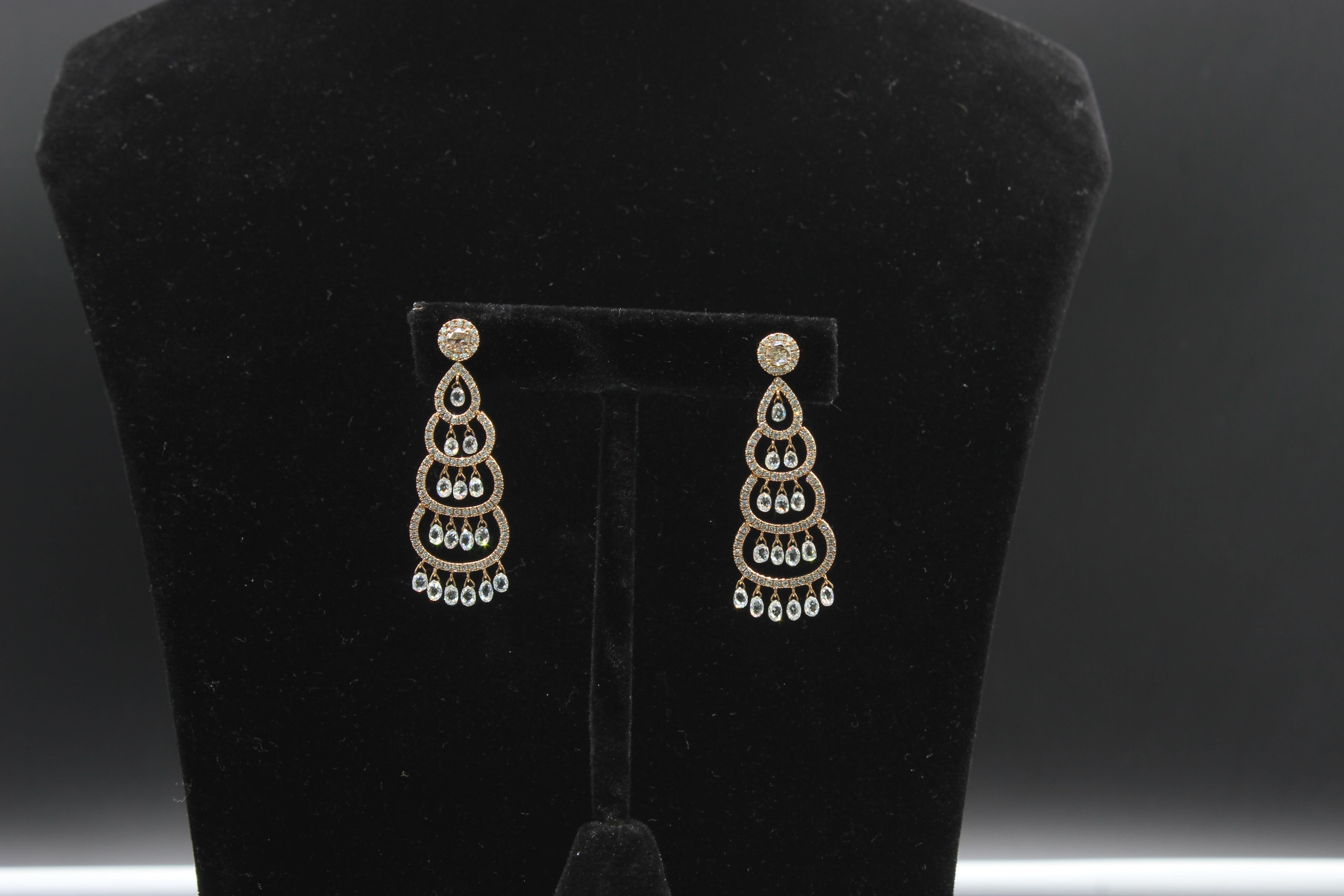 PANIM 6 Carat Christmas Tree 18K White Gold Diamond Earrings For Sale 2