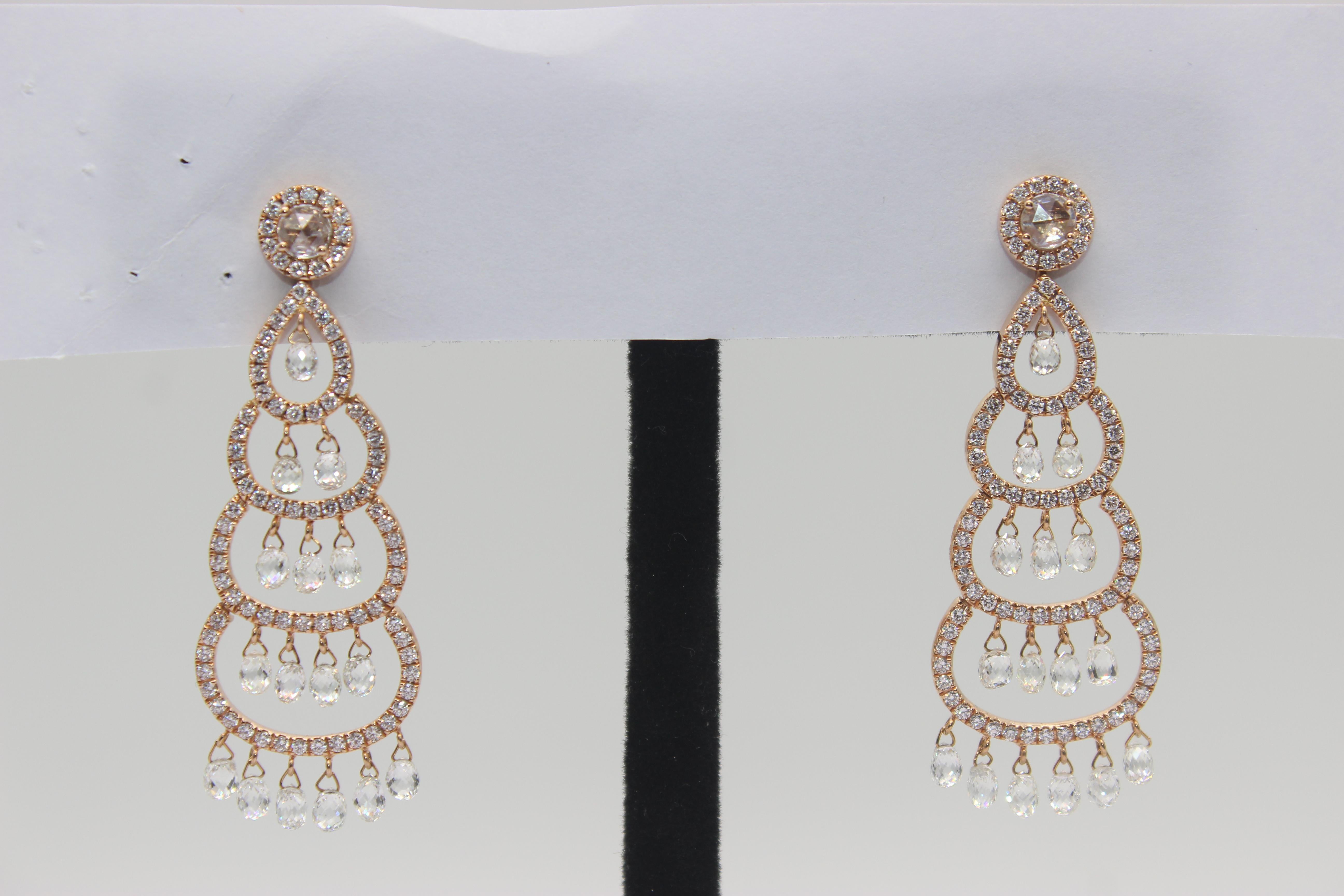 PANIM 6 Carat Christmas Tree 18K White Gold Diamond Earrings In New Condition For Sale In Tsim Sha Tsui, Hong Kong