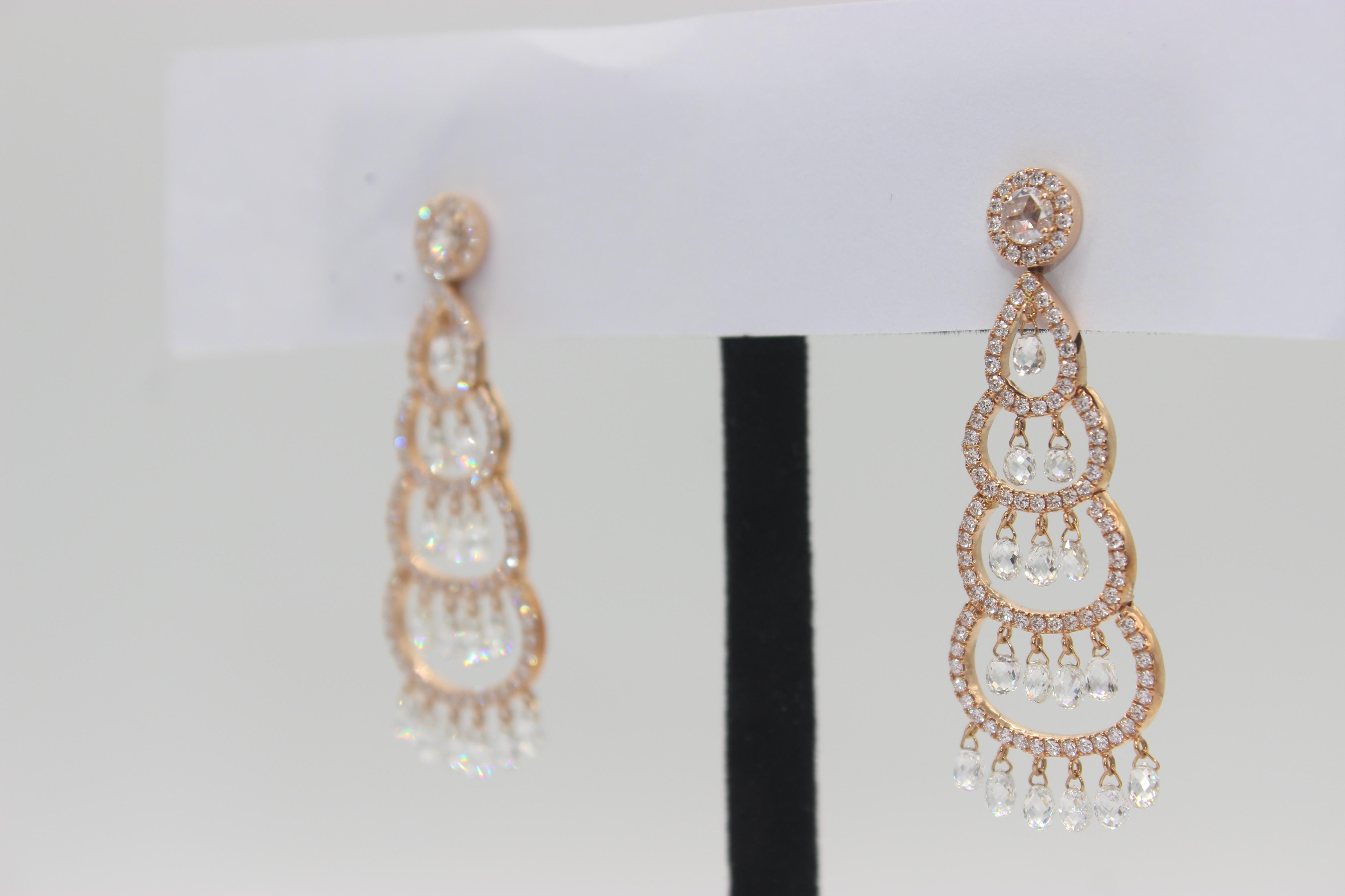 Women's or Men's PANIM 6 Carat Christmas Tree 18K White Gold Diamond Earrings For Sale